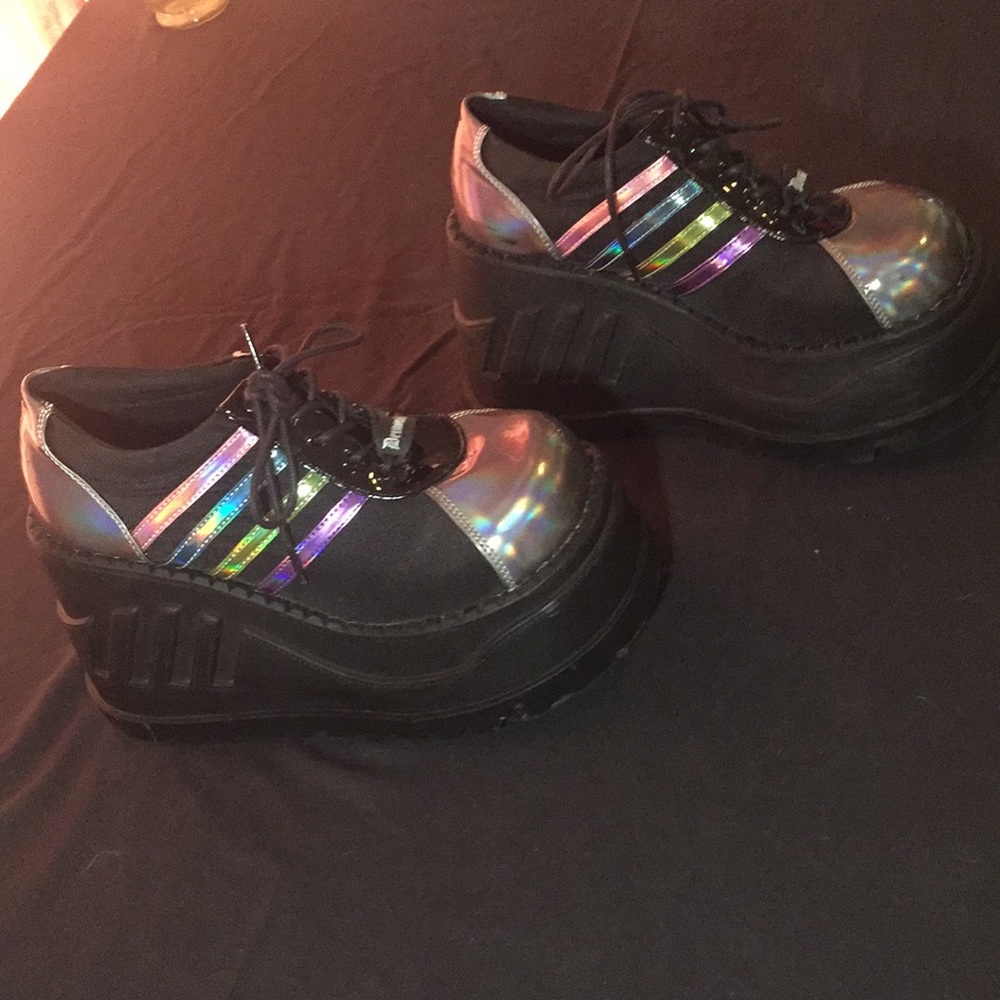 Demonia Platform Sneakers - Holographic